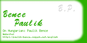 bence paulik business card